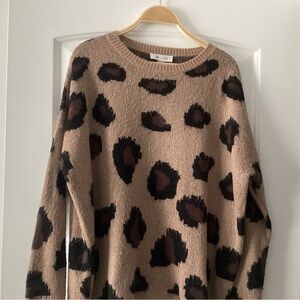 She + Sky Leopard Print Sweater - Brown and Black